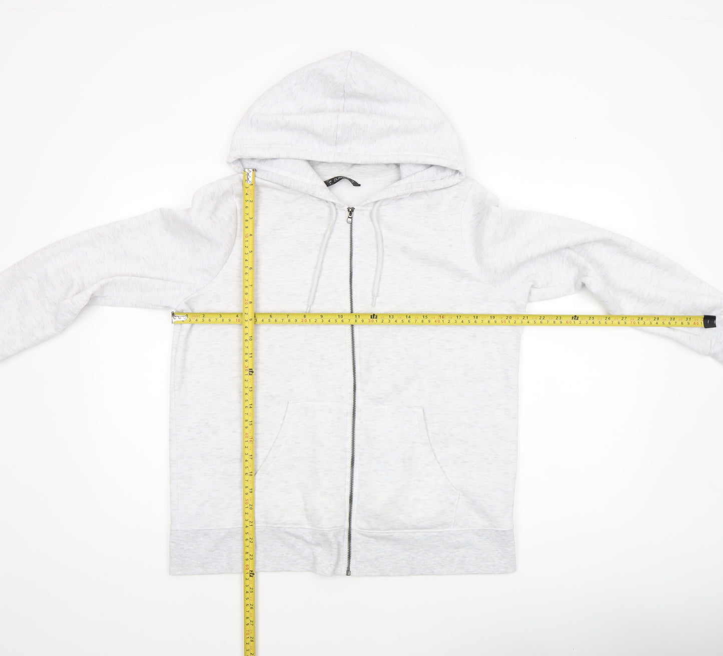 Dunnes Women’s Grey Full Zip Hoodie Size M Polyester Cotton Blend