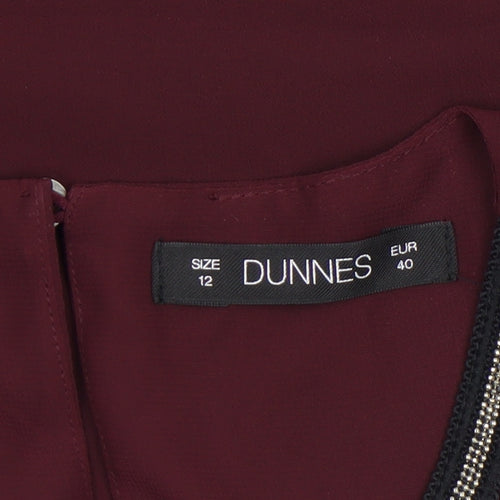 Dunnes Women's Red Pleated Tunic Blouse Size 12 Sleeveless Lightweight Top