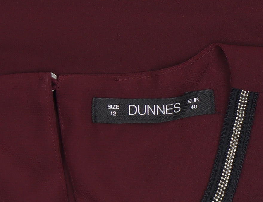 Dunnes Women's Red Pleated Tunic Blouse Size 12 Sleeveless Lightweight Top