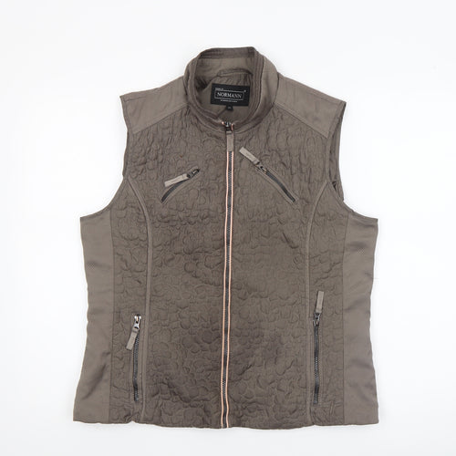 Normann Womens Brown Quilted Sleeveless Waistcoat UK 14
