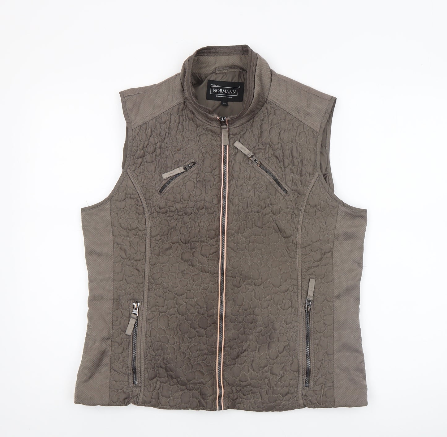 Normann Womens Brown Quilted Sleeveless Waistcoat UK 14