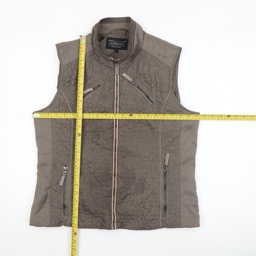 Normann Womens Brown Quilted Sleeveless Waistcoat UK 14