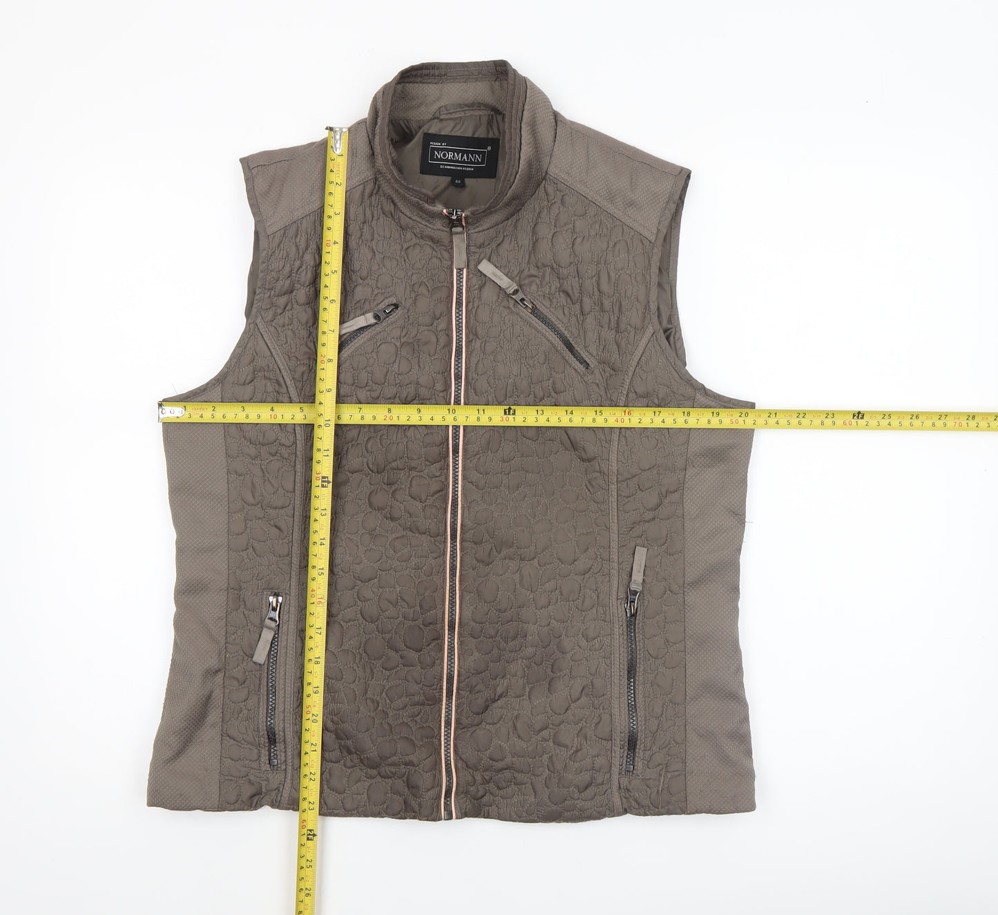 Normann Womens Brown Quilted Sleeveless Waistcoat UK 14