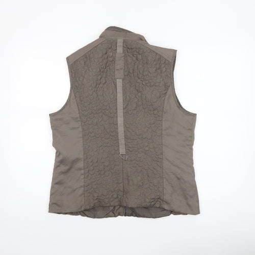 Normann Womens Brown Quilted Sleeveless Waistcoat UK 14