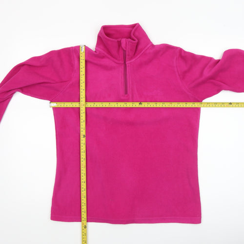 Freedom Trail Womens Pink Fleece Pullover 1/4 Zip Sweatshirt Size 10