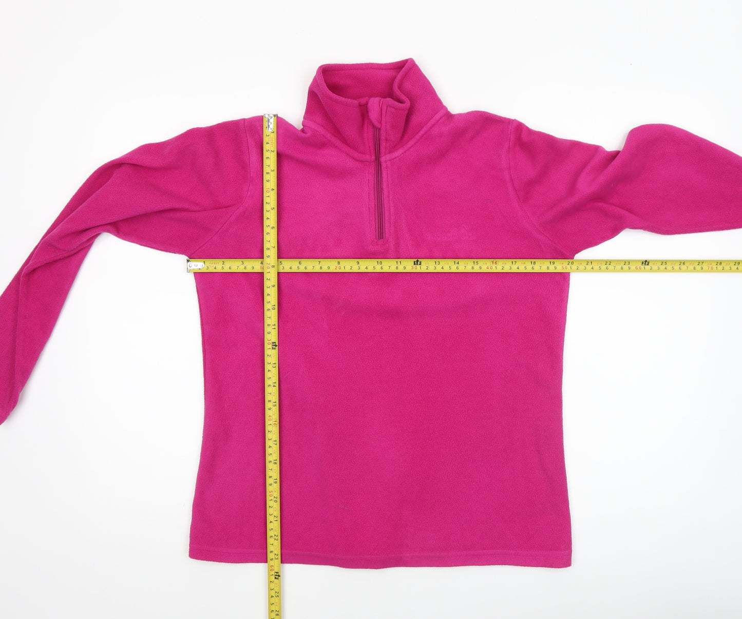 Freedom Trail Womens Pink Fleece Pullover 1/4 Zip Sweatshirt Size 10