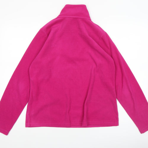 Freedom Trail Womens Pink Fleece Pullover 1/4 Zip Sweatshirt Size 10