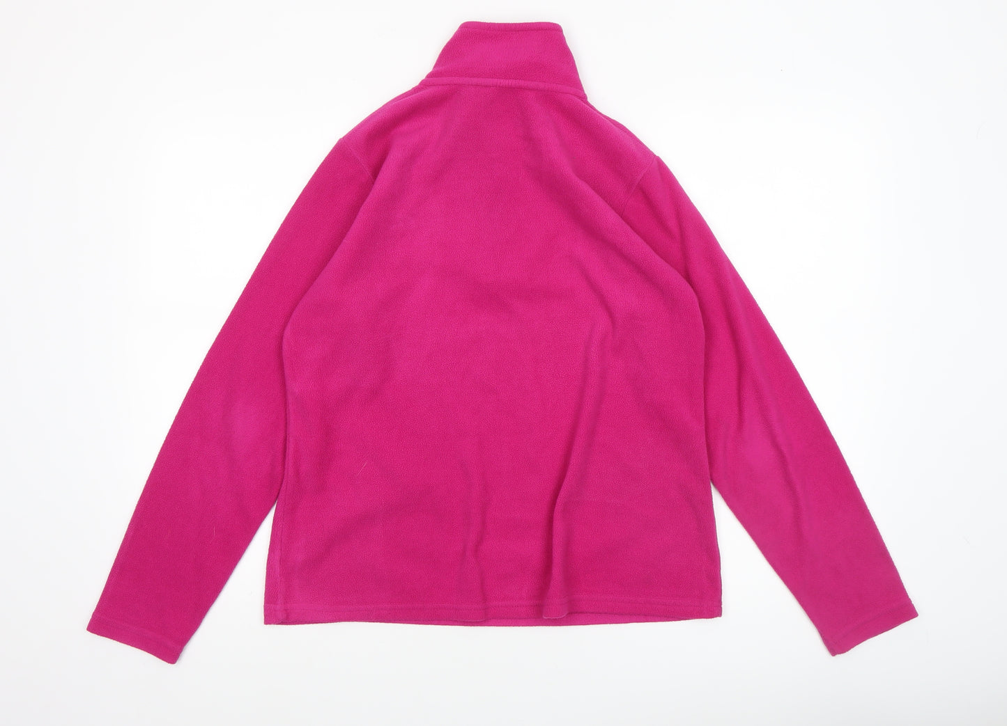 Freedom Trail Womens Pink Fleece Pullover 1/4 Zip Sweatshirt Size 10