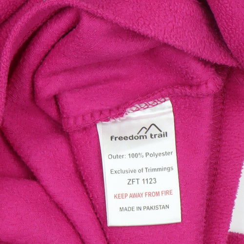 Freedom Trail Womens Pink Fleece Pullover 1/4 Zip Sweatshirt Size 10