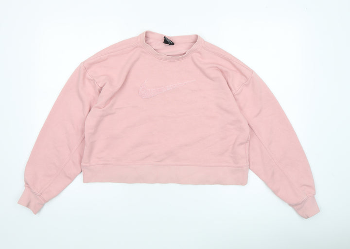 Nike Womens Pink Dri-Fit Crew Neck Pullover Sweatshirt XS