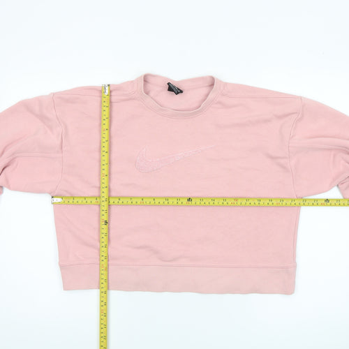 Nike Womens Pink Dri-Fit Crew Neck Pullover Sweatshirt XS