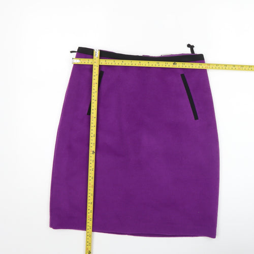 Marks and Spencer Women Purple Size 10 Pencil Skirt Knee Length