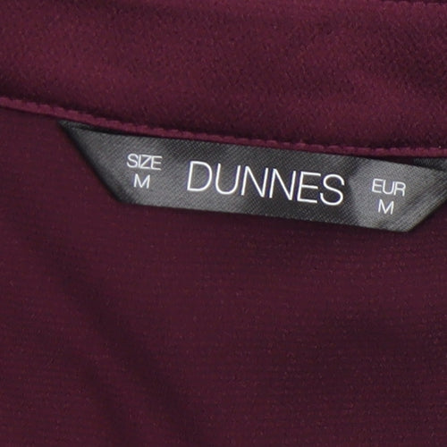 Dunnes Women’s Burgundy V-Neck Long Sleeve Polyester Blouse Size M