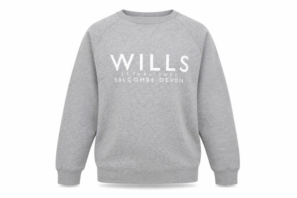 Front view of Jack Wills Men’s Grey Pullover Sweatshirt M Logo Crew Neck