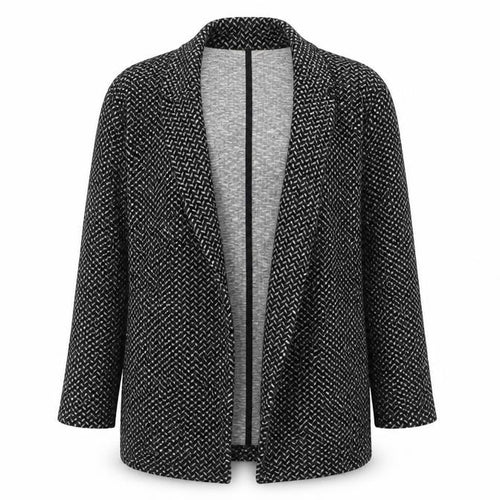 Miss Selfridge Women’s Black Knit Coatigan Size 8 Mid Length Open Front
