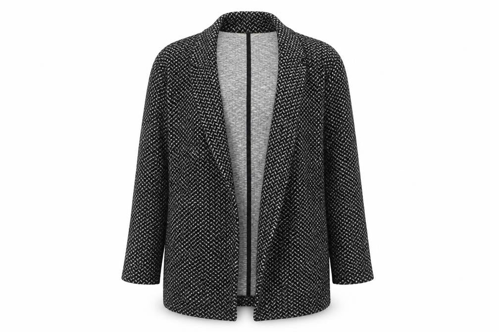 Miss Selfridge Women’s Black Knit Coatigan Size 8 Mid Length Open Front