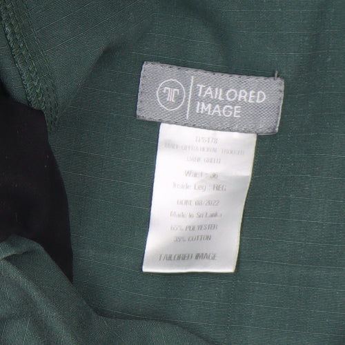 Tailored Image Men's Green Cargo Trousers 30in Waist Regular Leg Cotton Blend