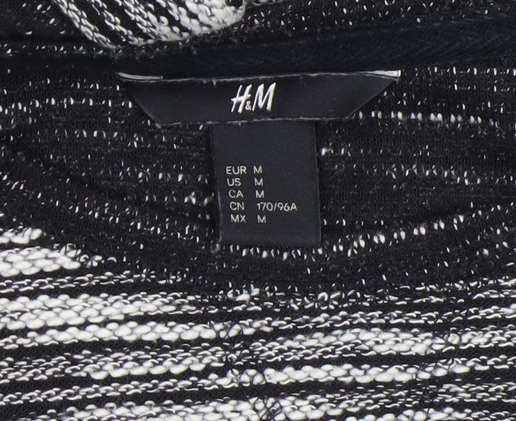 H&M Women's Black Striped 3/4 Sleeve Knit T-Shirt Size 12
