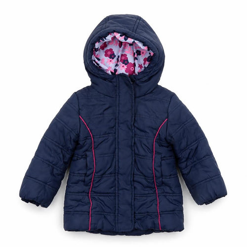 Hatley Girls Blue Hooded Puffer Jacket 2 Years Quilt Lined Winter Coat