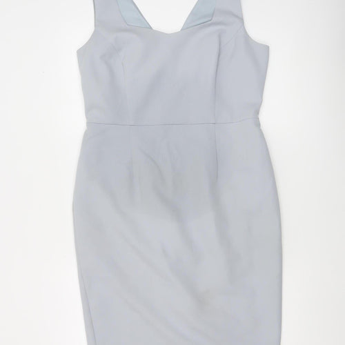 Phase Eight Women Grey Knee Length Sheath Dress Size 16