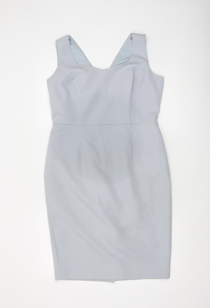 Phase Eight Women Grey Knee Length Sheath Dress Size 16