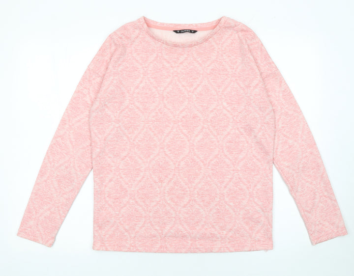 Dunnes Stores Women Pink Long Sleeve Basic T-Shirt Medium