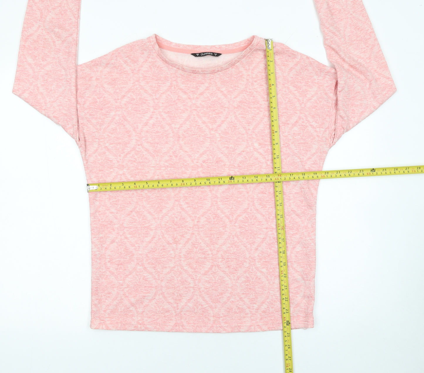 Dunnes Stores Women Pink Long Sleeve Basic T-Shirt Medium