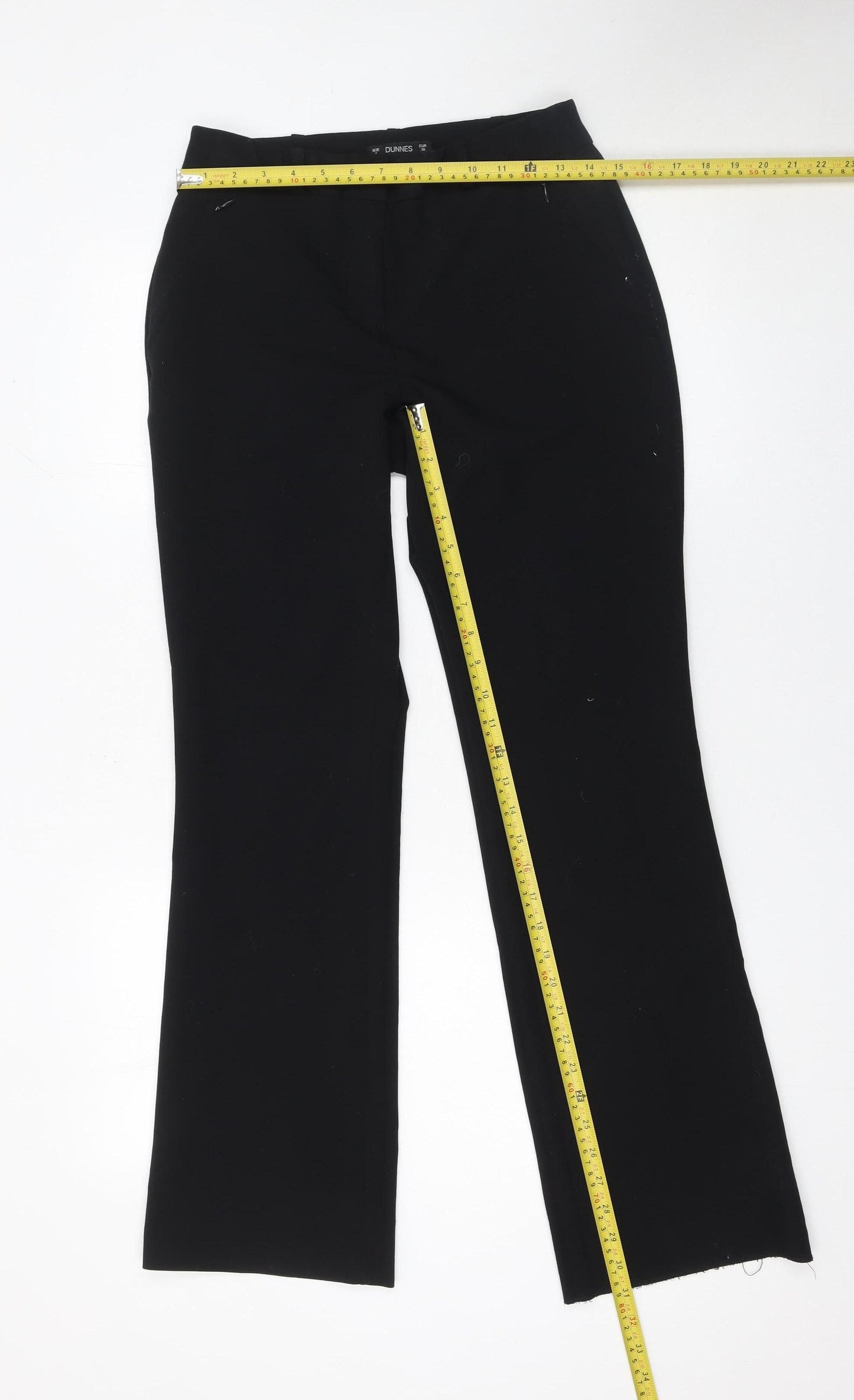 Dunnes Women’s Black Size 8 Straight Leg Dress Trousers Workwear