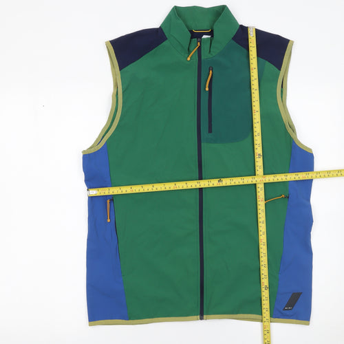 Zara Athleticz Men's Green Colourblock Softshell Sleeveless Jacket L