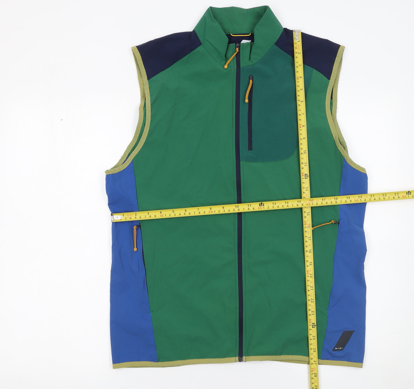 Zara Athleticz Men's Green Colourblock Softshell Sleeveless Jacket L