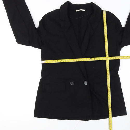 Tu Women Black Size 12 Double-Breasted Suit Blazer Jacket