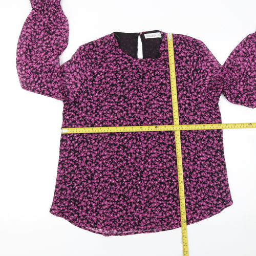 Gallery Women’s Pink Floral Long Sleeve Chiffon Tunic Blouse UK 10