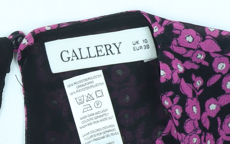 Gallery Women’s Pink Floral Long Sleeve Chiffon Tunic Blouse UK 10