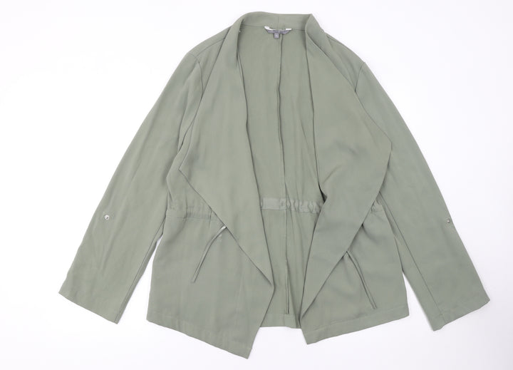 Principles Women’s Green Open Front Mid-Length Jacket Size 14