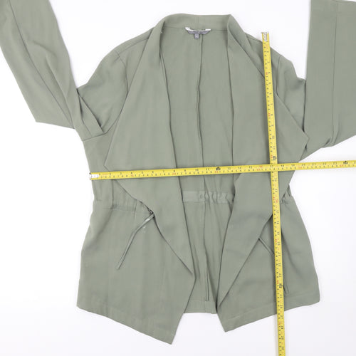 Principles Women’s Green Open Front Mid-Length Jacket Size 14