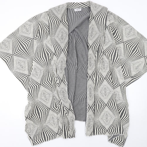 Arne Smith Women’s Black & White Geometric Open Cardigan XL