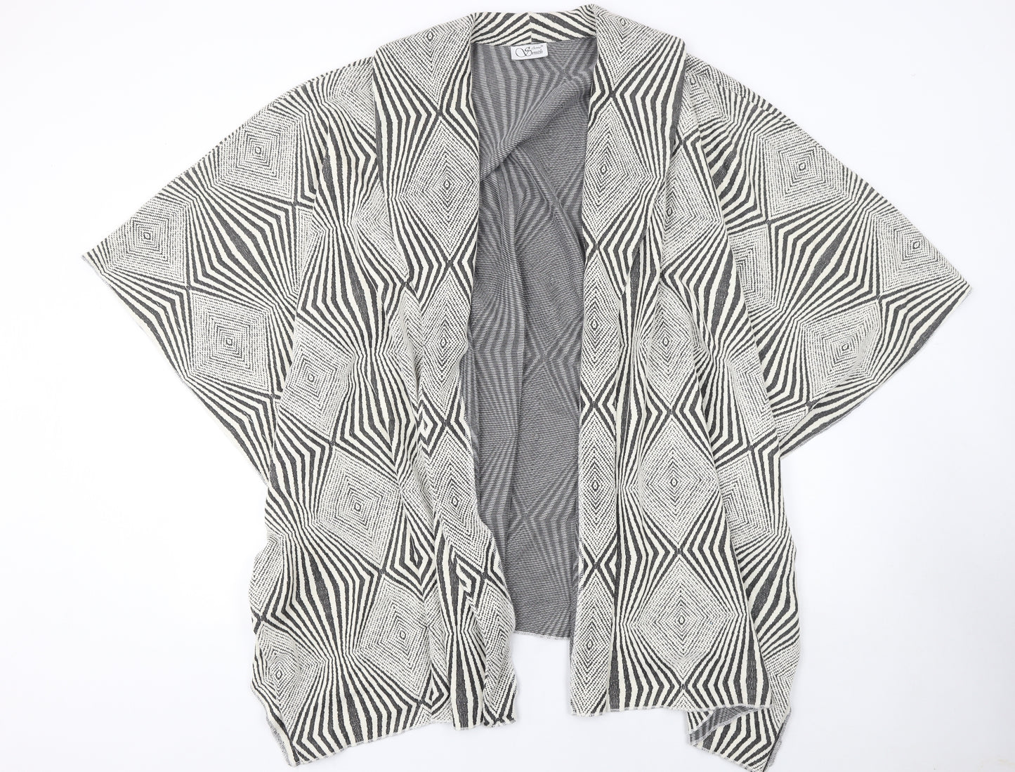 Arne Smith Women’s Black & White Geometric Open Cardigan XL