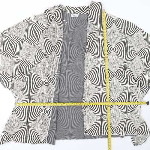 Arne Smith Women’s Black & White Geometric Open Cardigan XL