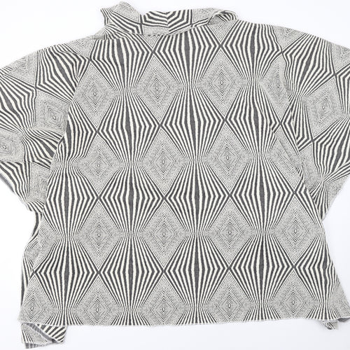 Arne Smith Women’s Black & White Geometric Open Cardigan XL