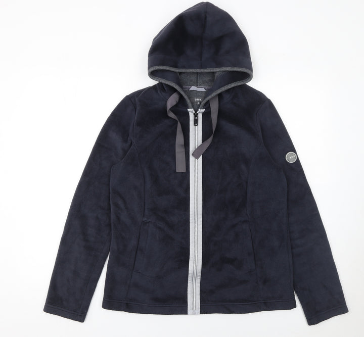 Cecil Women's Navy Fleece Full Zip Hoodie Medium Casual Style