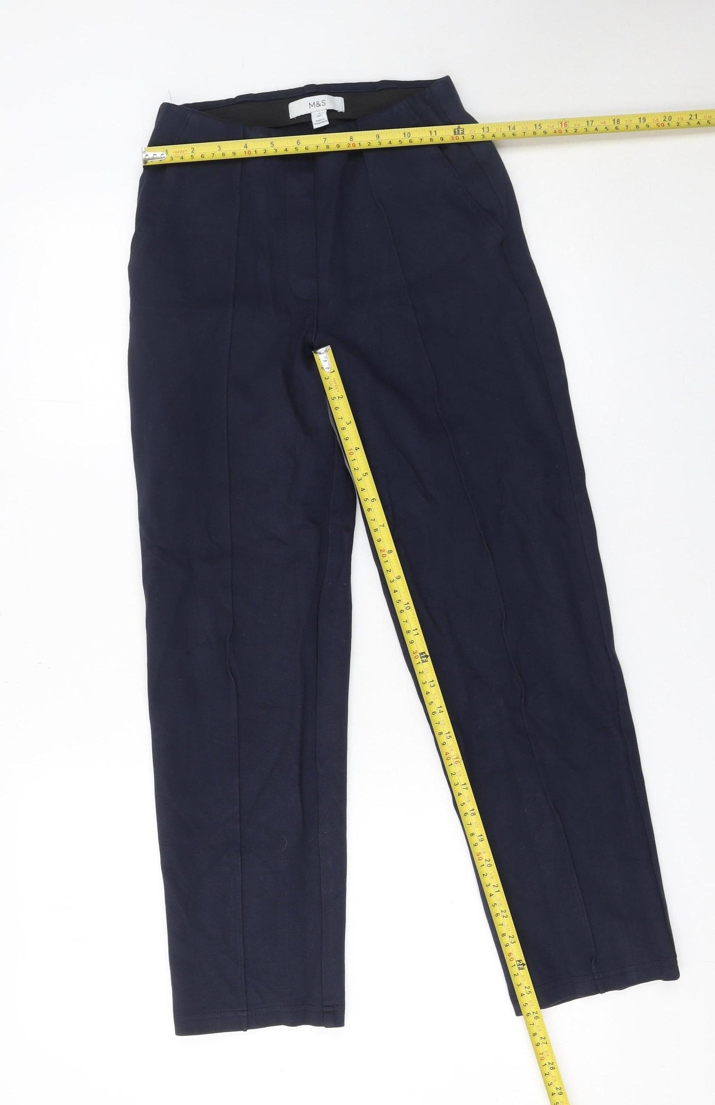 Marks and Spencer Women’s Blue Slim Fit Twill Trousers Size 6