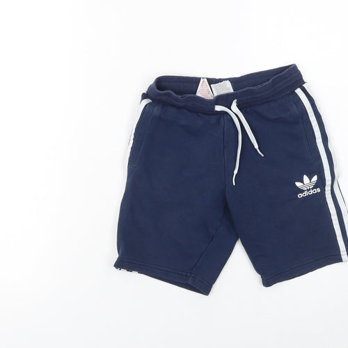 Adidas Boys Blue Sweat Shorts 7-8 Years Regular Fit Gym Training