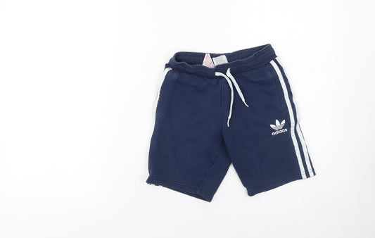Adidas Boys Blue Sweat Shorts 7-8 Years Regular Fit Gym Training