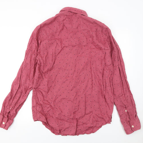 Abercrombie & Fitch Men’s Red Linen Long Sleeve Button-Up Shirt Size L