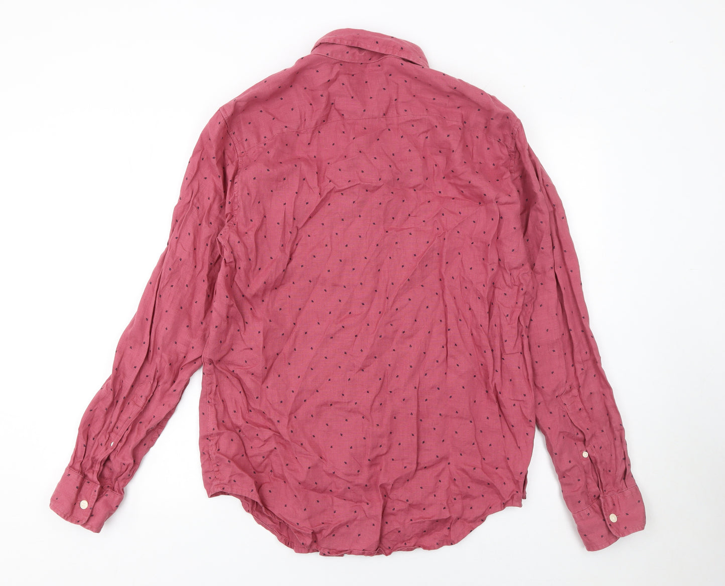 Abercrombie & Fitch Men’s Red Linen Long Sleeve Button-Up Shirt Size L