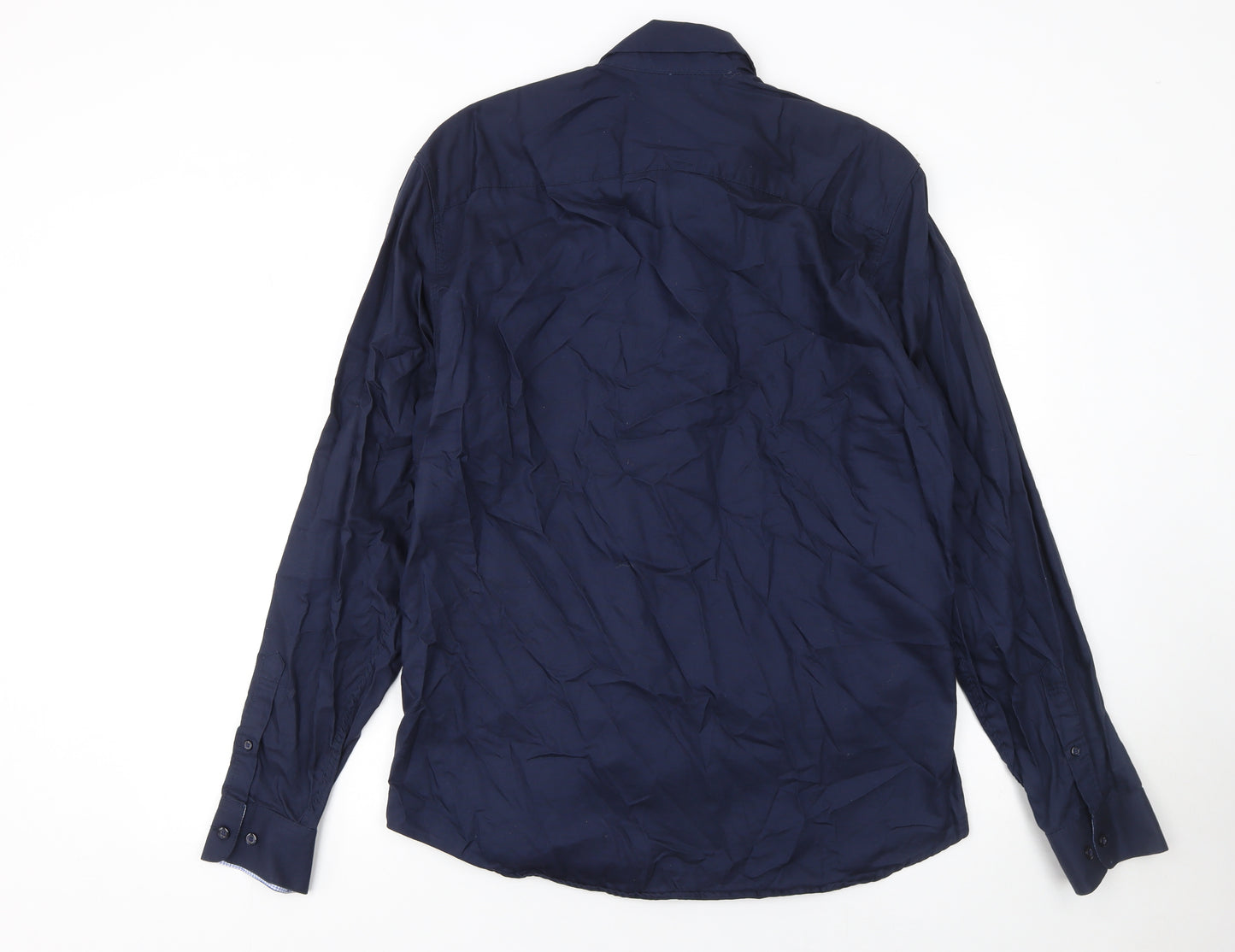 Selected Homme Men's Blue Slim Fit Long Sleeve Button-Up Shirt XL