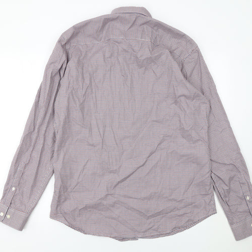 SELECTED HOMME Men's Multicoloured Slim Fit Check Button-Up Shirt Size 17.5 Long Sleeve