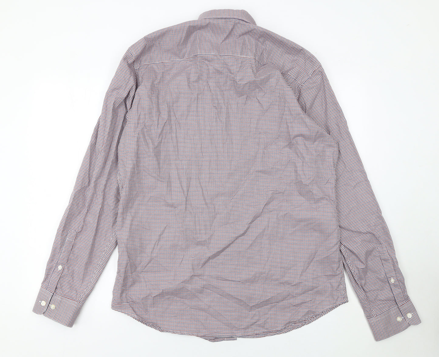SELECTED HOMME Men's Multicoloured Slim Fit Check Button-Up Shirt Size 17.5 Long Sleeve