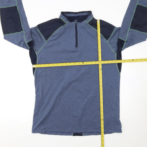 St. Bernard Mens Blue 1/4 Zip Athletic Pullover Sweatshirt XL