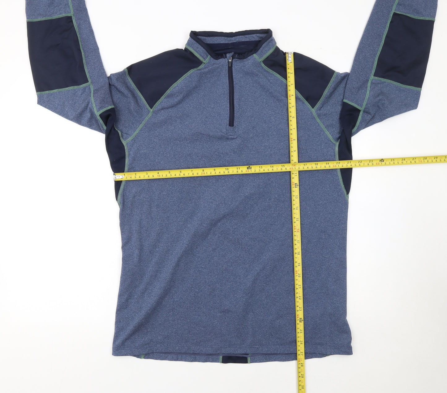 St. Bernard Mens Blue 1/4 Zip Athletic Pullover Sweatshirt XL